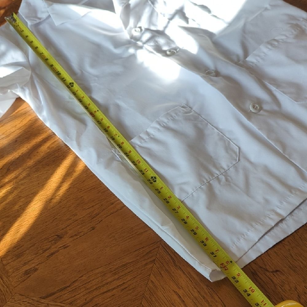 Short Sleeve Lab Coat Scientist White Coat Uniform Health Professionals - Picture 4 of 5